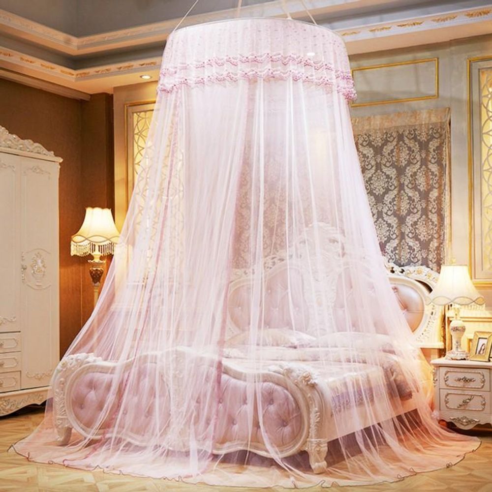 하늘하늘 침대 캐노피 모기장 연핑크