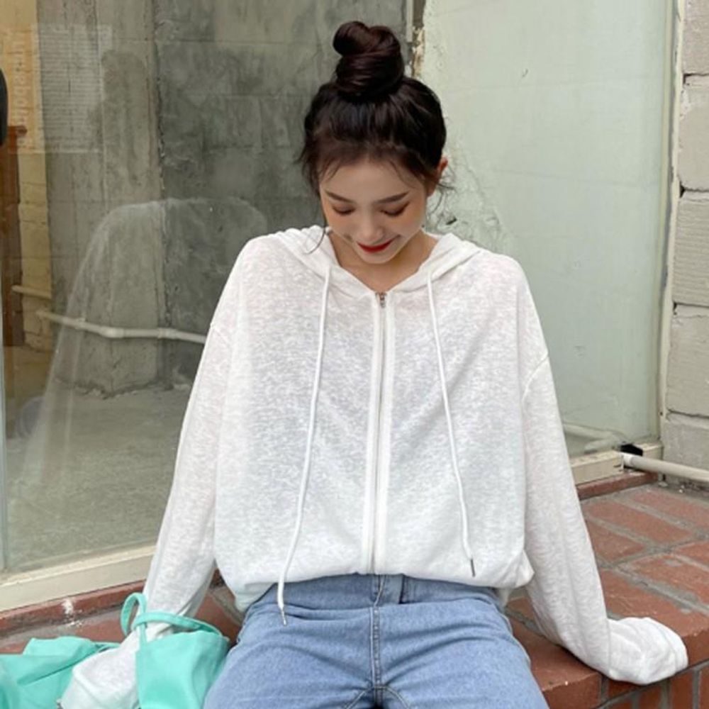 얇은 간절기 여자 집업 아우터 여름 점퍼 후드 데일리
