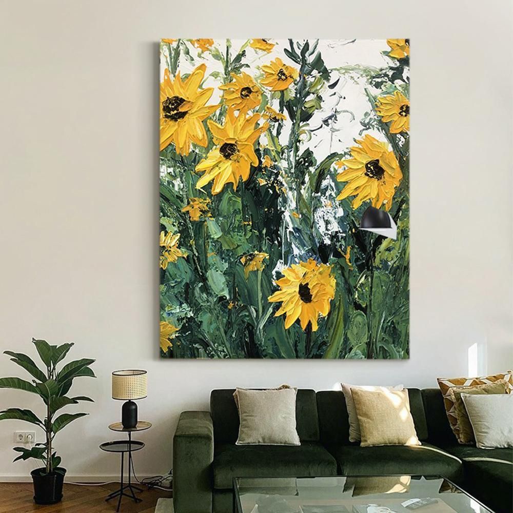 인테리어 3D 해바라기 캔버스 아트액자 80x120cm