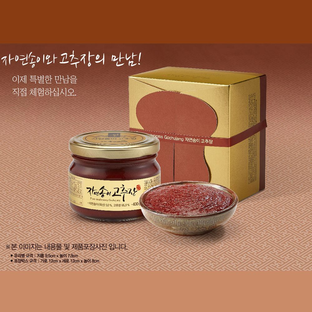 송이산 자연송이 고추장 400g-2개 유리병.강원 설악