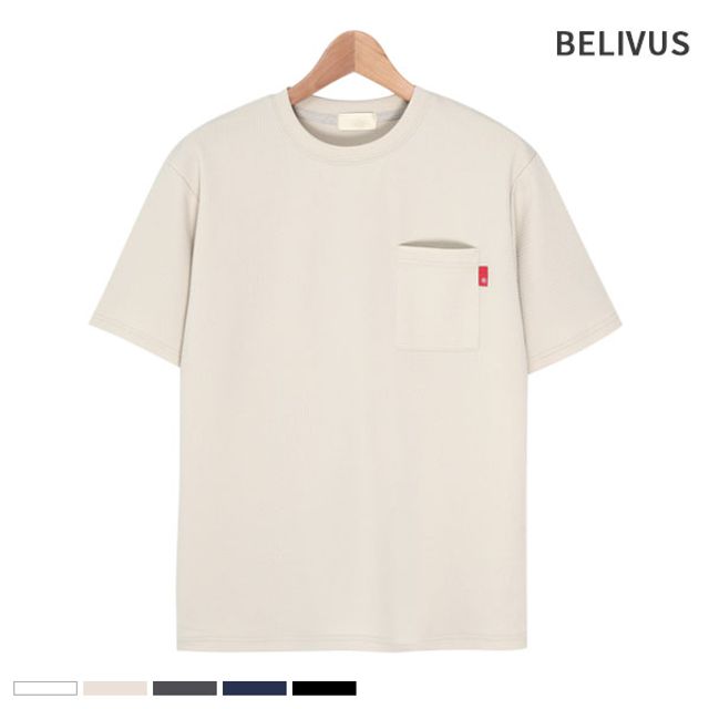 빌리버스 남자 반팔티 BMD082 라운드 포켓 티셔츠