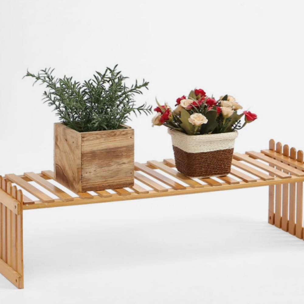 우드 화분 선반 1단 진열 실내 식물 내추럴 57cm
