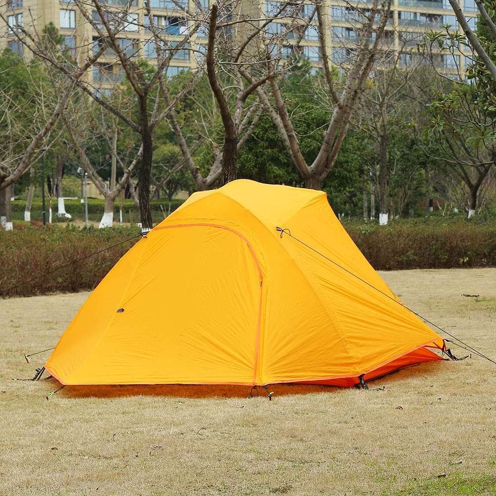3인용 초경량 텐트 오렌지 오토 야영 미니멀 여름
