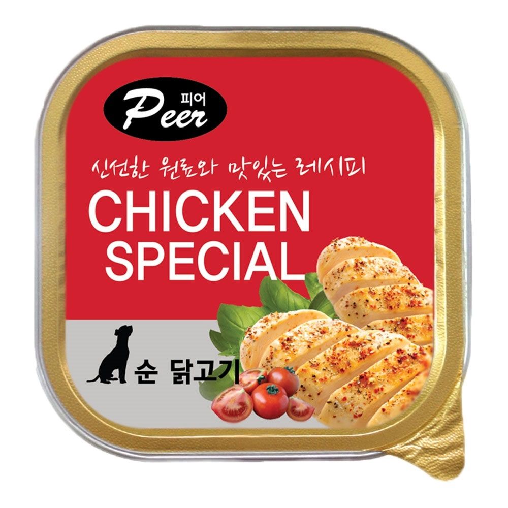 피어 사각캔 순닭고기 100g X24개 강아지 간식 주식