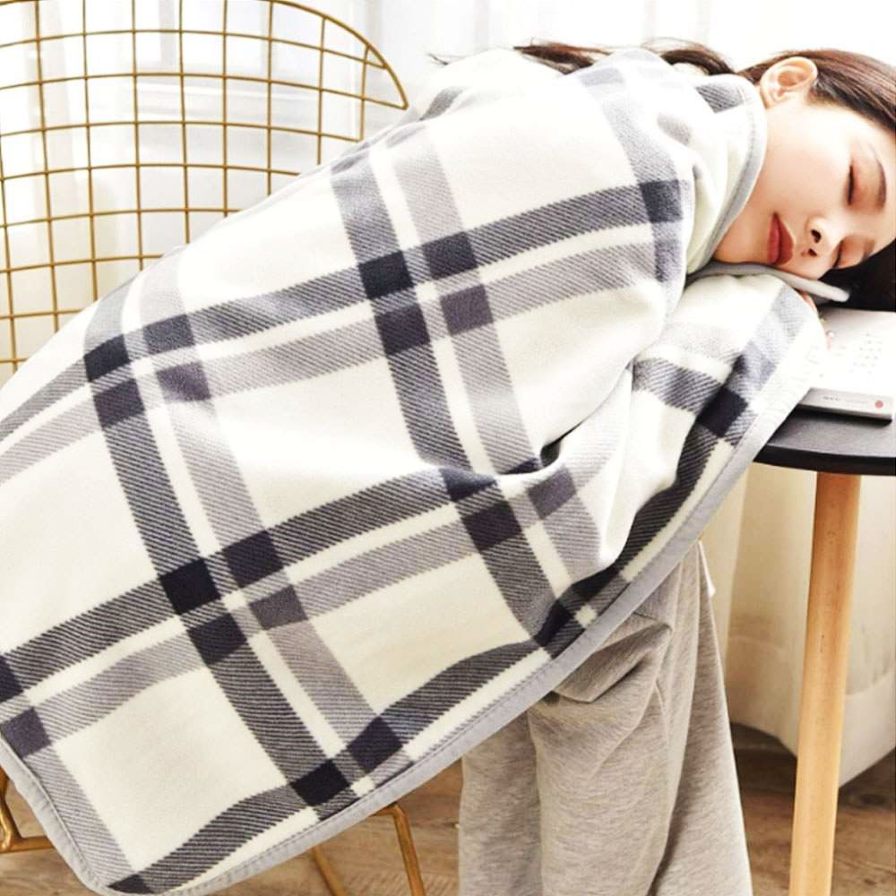 망토 담요 80x130cm 그레이 단추 회사 기내 휴대용