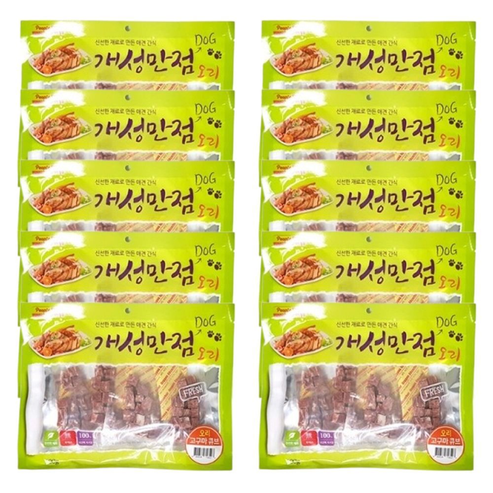 강아지 고구마 오리 일상 큐브 300g 10P 반려견 육포