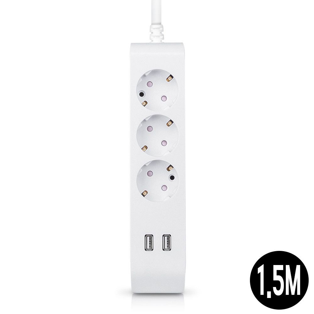 멀티탭 선이 굵어 안전한 USB 2구 멀티 3구 1.5M 16A
