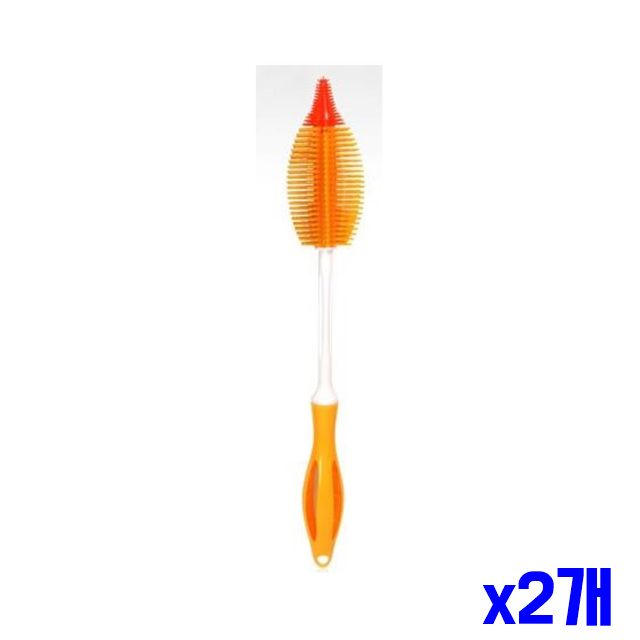 회전 병솔 브러쉬 x2개 투웨이 실리콘 세척솔 주방솔