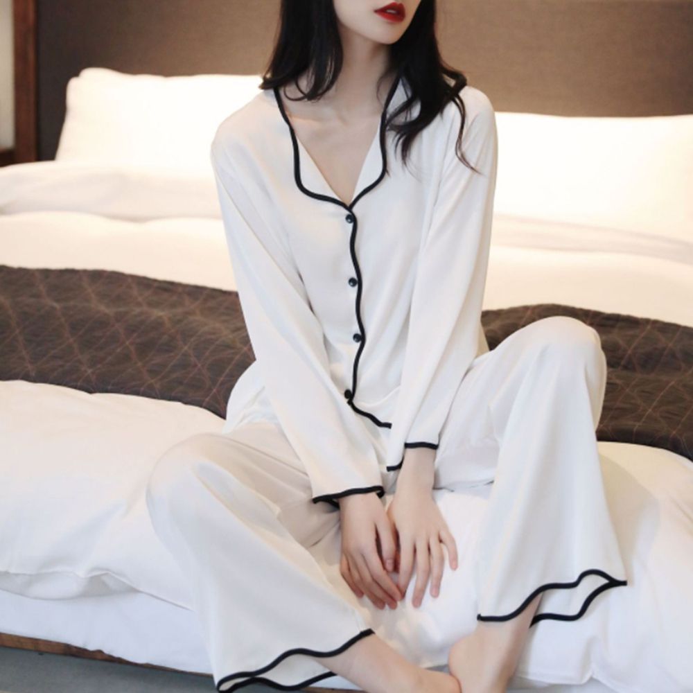 실크 잠옷세트 여성 수면 홈웨어 실내복 파자마 잠옷