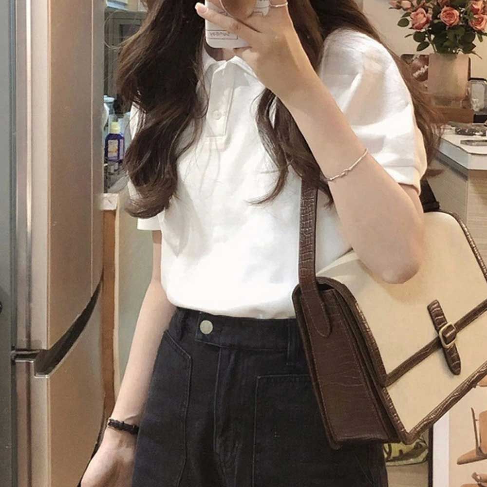 여성 카라 반팔 반소매 티셔츠 기본아이템 데일리룩