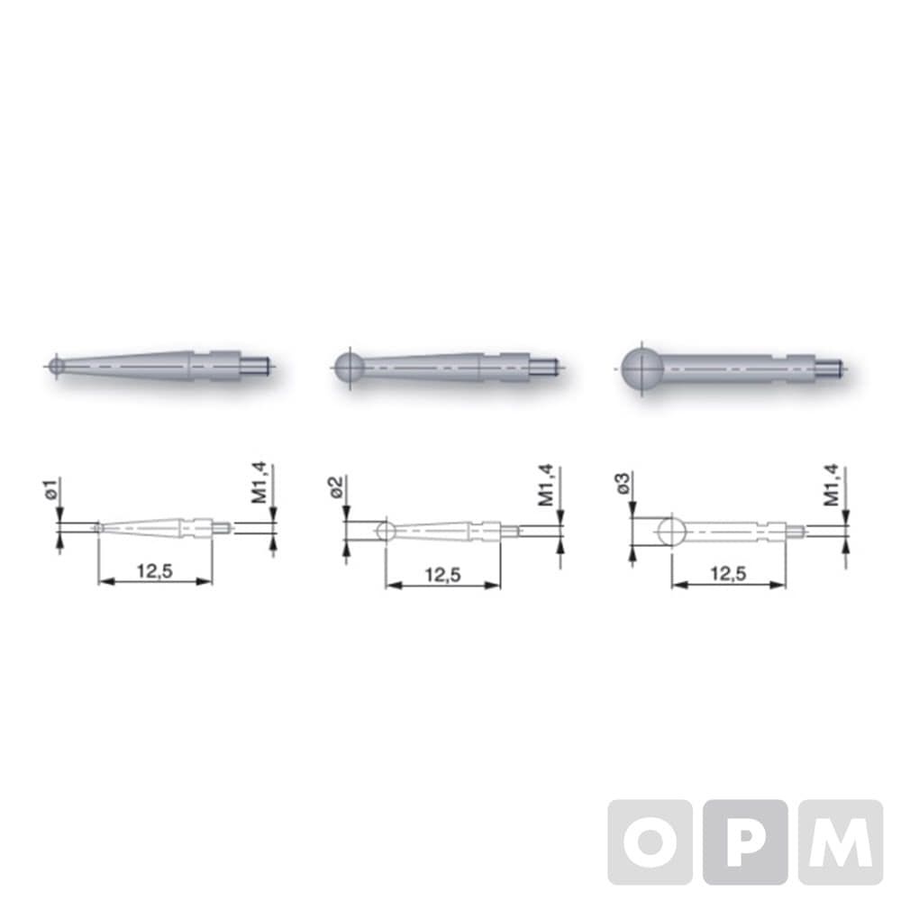 TESA 인디게이터포인트(루비볼) 1.0mmxL12.53 1EA