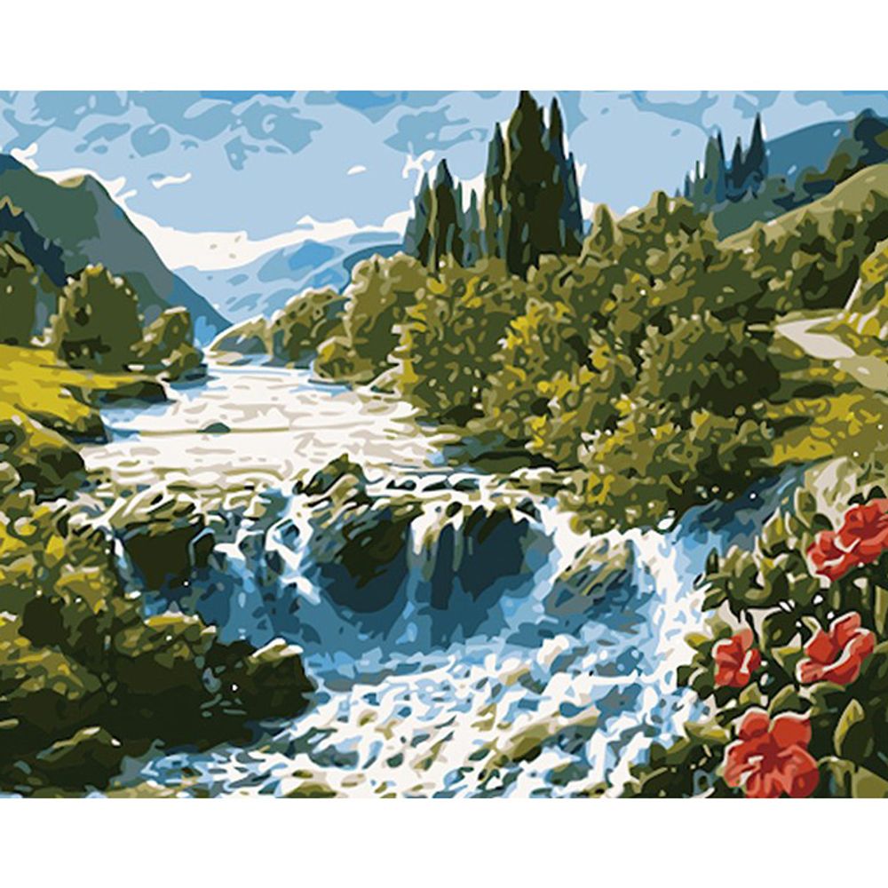 시원한 계곡 (캔버스) 보석십자수 40x50