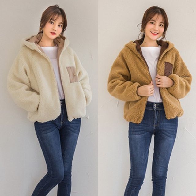 패딩 데일리룩 여성 누빔 캐주얼후드 양털 깔깔