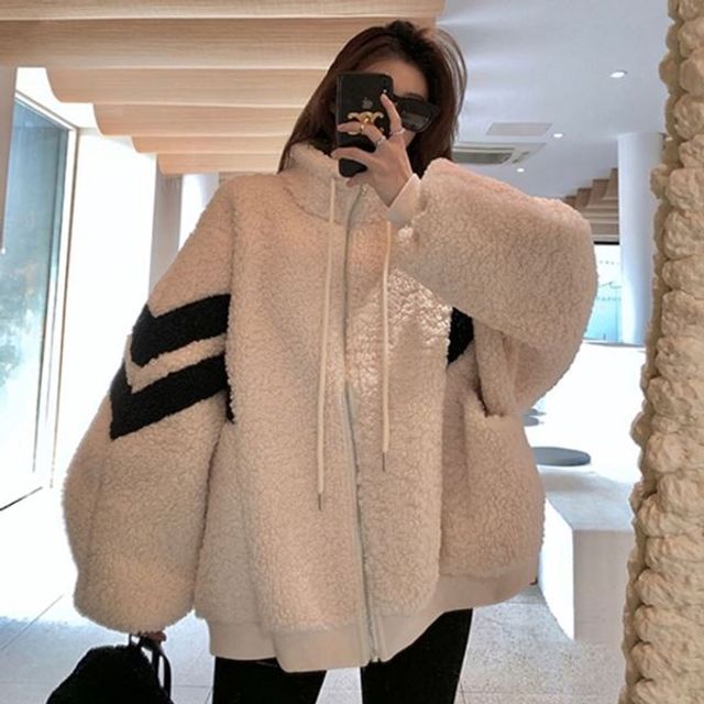 점퍼 집업 후 오버핏 후드 여성 뽀글이 여자