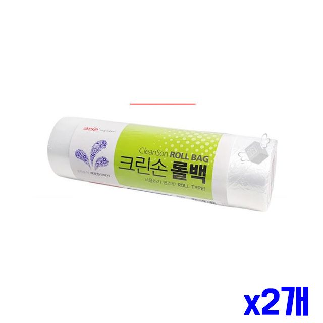 롤타입 x2개 일회용위생백 비닐백 중 30X40cm 500매입