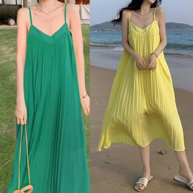 플 원피스 나시 기본 앞뒤 데이 브이넥 A라인 여름 비