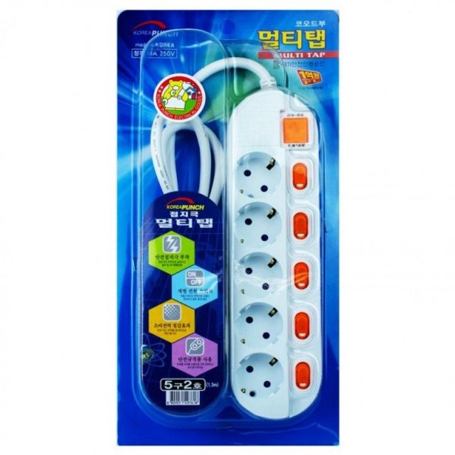 멀티탭 5구 개별 스위치 연장선탭
