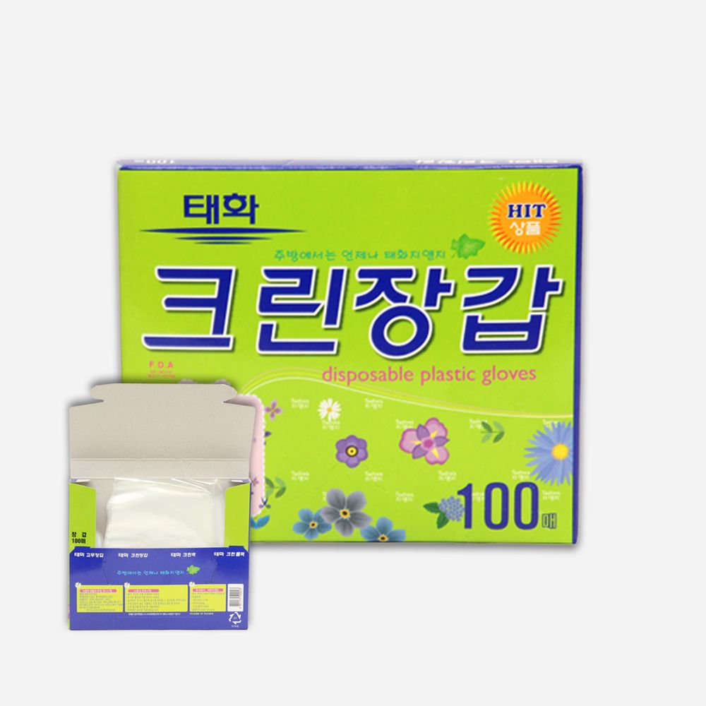 태화 크린장갑 위생장갑 비닐장갑 100매 1박스(30개)