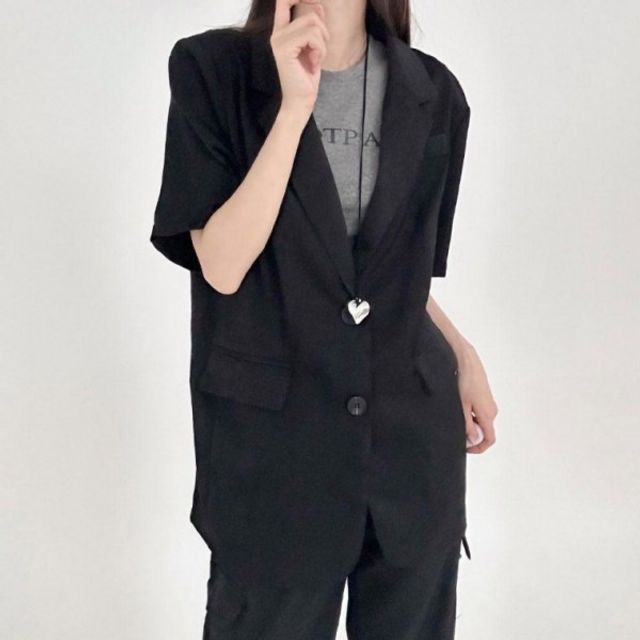 여성 루즈핏 세련된 기본 스타일 데이 데일리 반팔 재