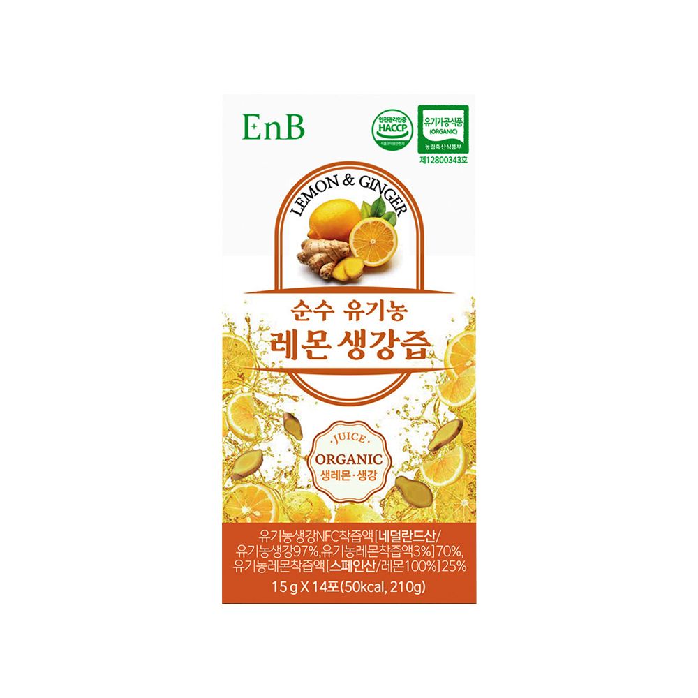 이엔비 순수 유기농 레몬생강즙 15g x 14포 1박스