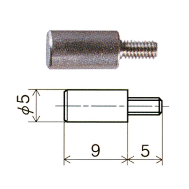 다이얼게이지포인트평면x 5mmxL9mm/NSB재질 X-3