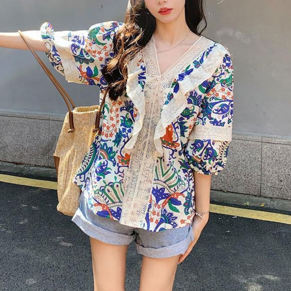 러블리 린넨 블라우스 여성 봄 여름 캐주얼 코디 셔츠