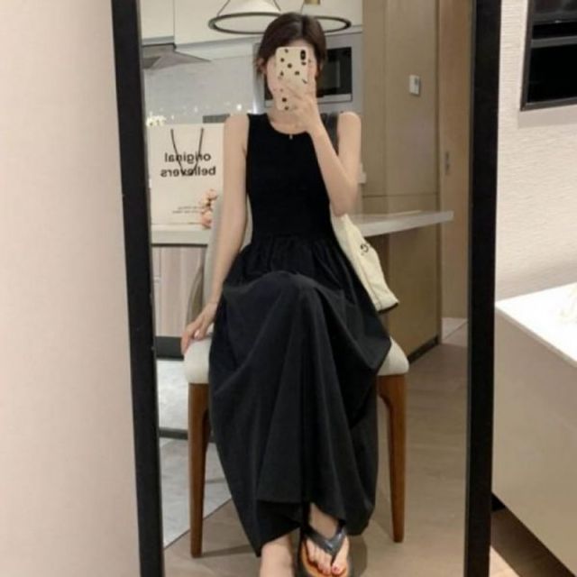 데이트룩 롱원피스 여름 기본 올블랙 데이