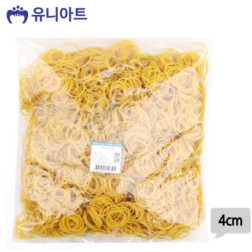 유니아트 (고무밴드) 노랑 고무줄 (4cm) G300