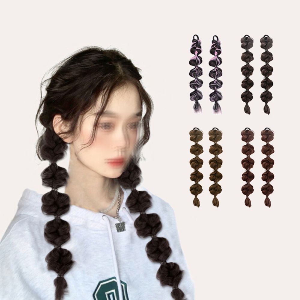 땋은 부분가발 머리 기본 포니테일 데이 코스프레