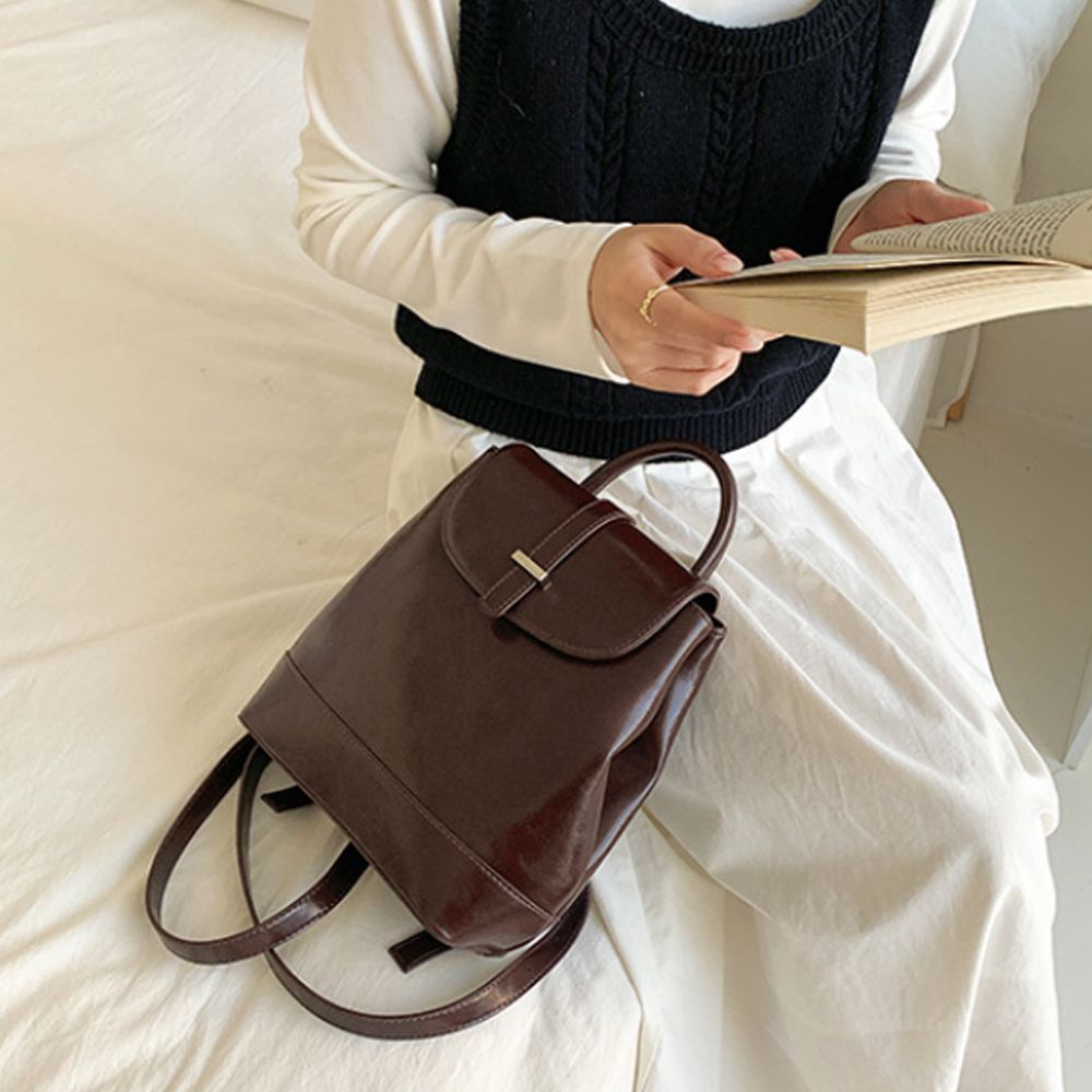 여성 직장인 가죽 백팩 데일리 예쁜 가방 커피브라운