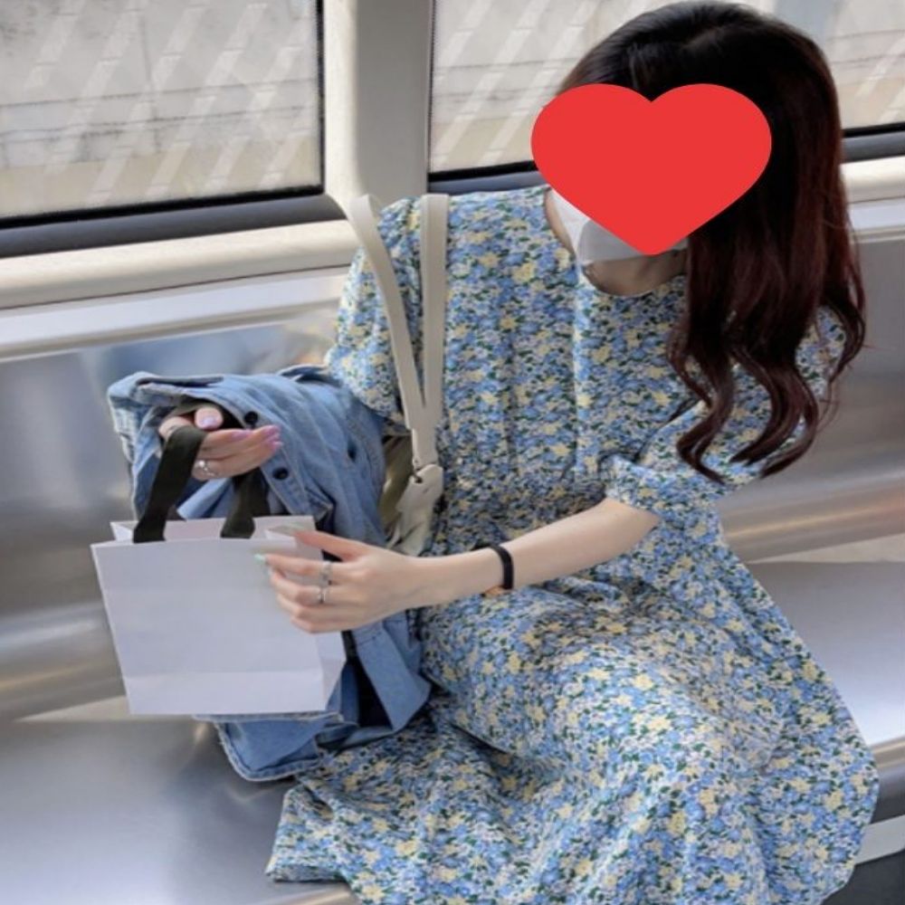 여성 하늘하늘 플라워 봄 원피스 반팔 여름 페미닌룩