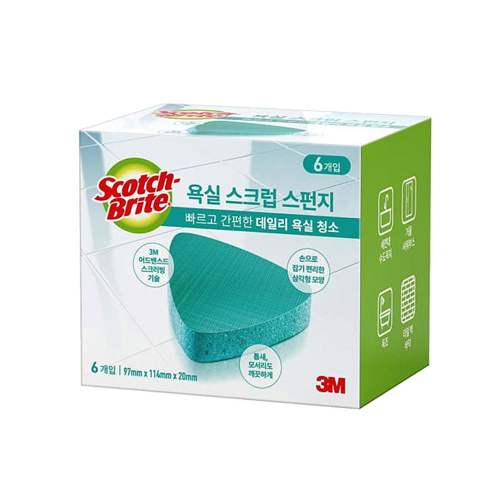 3M 욕실용 스크럽 스펀지 6개입