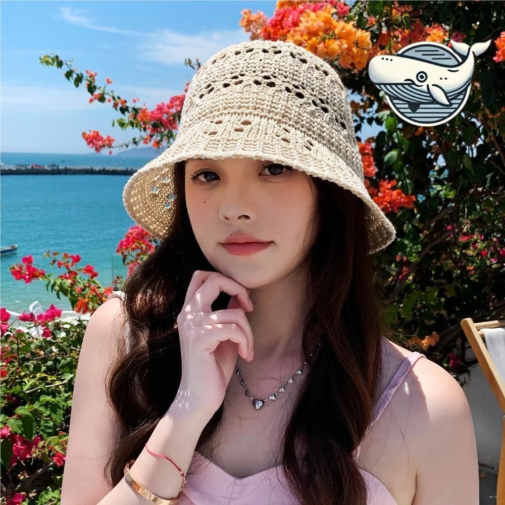 여름 바캉스 버킷햇 세련된 니트 햇 모자