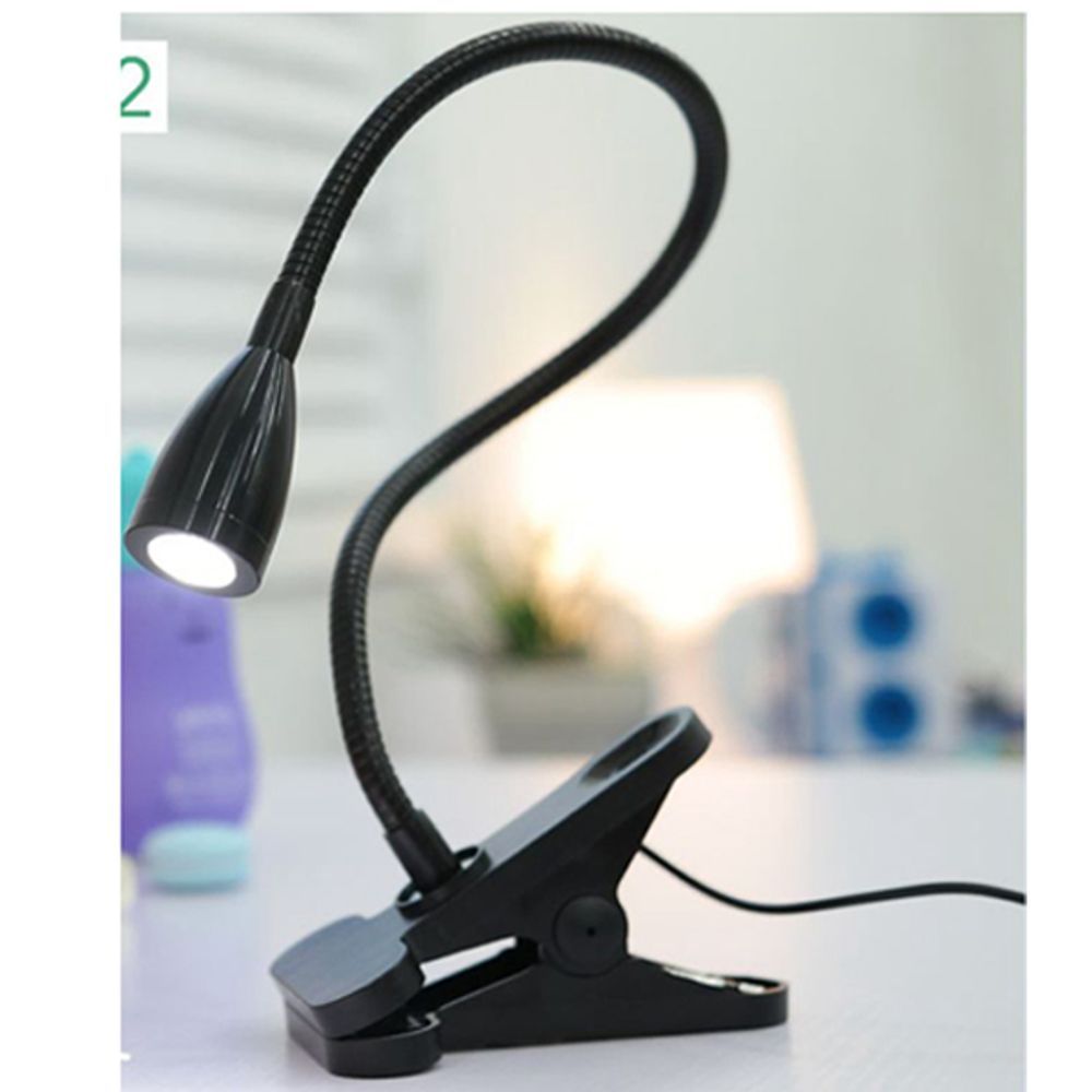 Coms USB 램프 (집게형) 검정 책상등 독서등