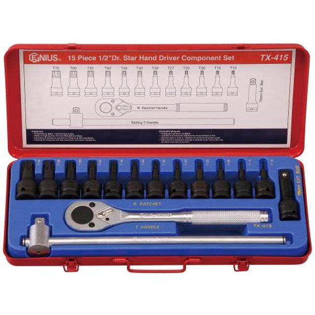 TX-415 지니어스비트소켓육각별비트소켓세트 1SET T