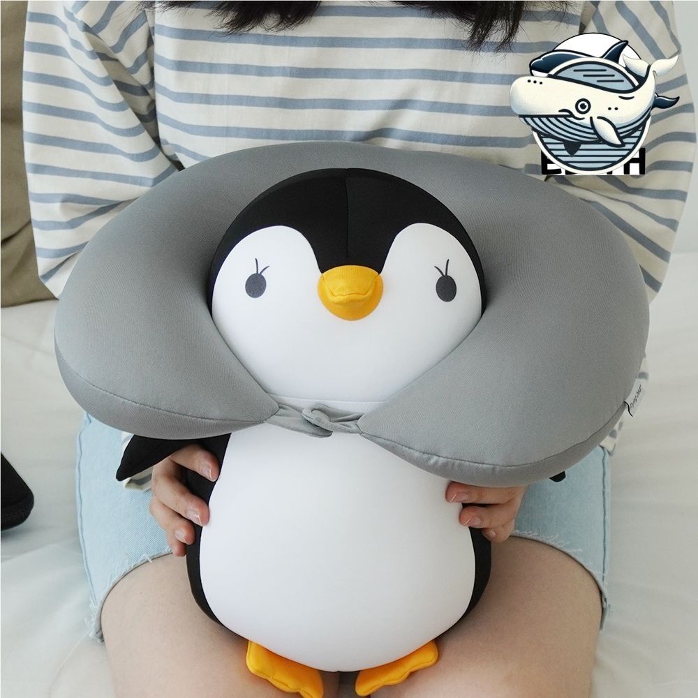 귀여운 변신 펭귄 인형 여행용 목쿠션 목베개