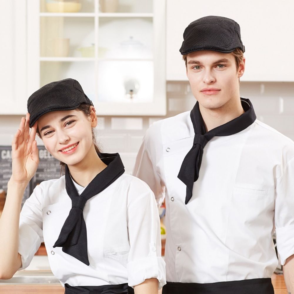식당 모자 청결 모자 위생 모자 밴드 헌팅캡 블랙