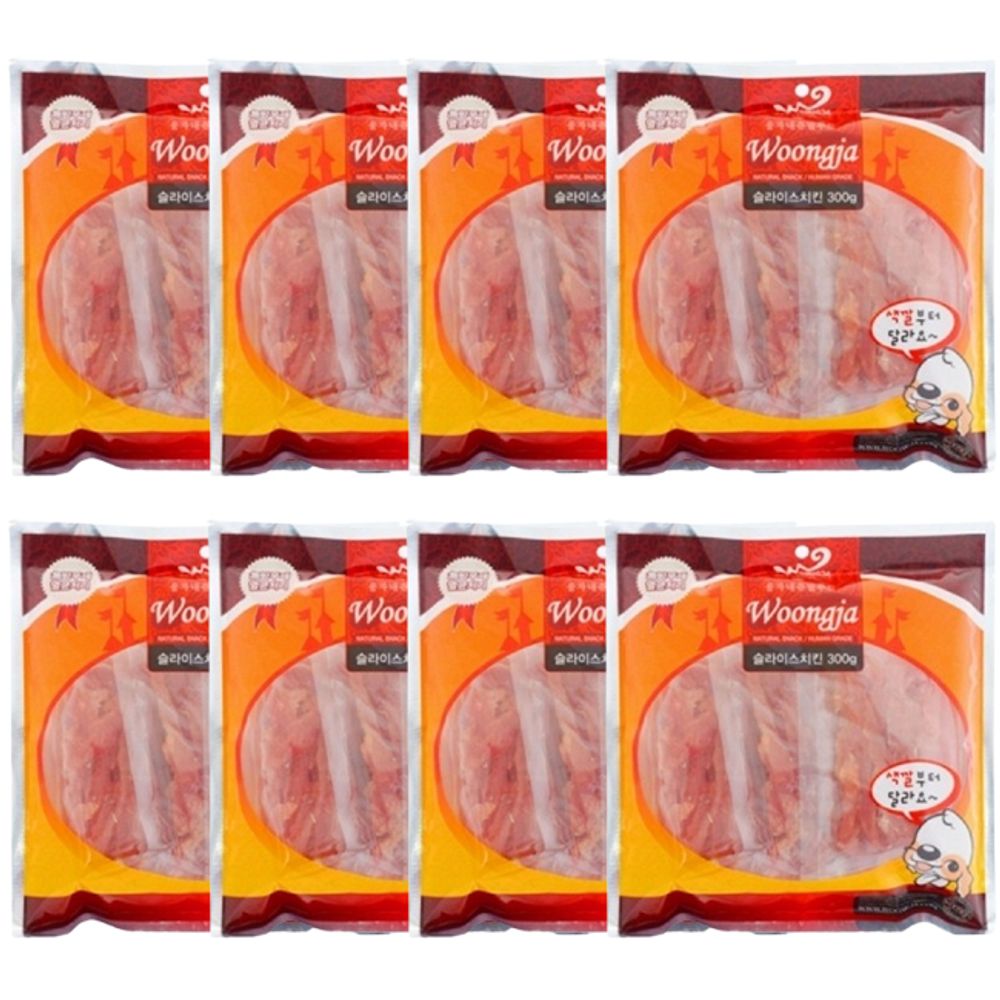 강아지 웅자 슬라이스 치킨 300g 8P 애견 육포 간식