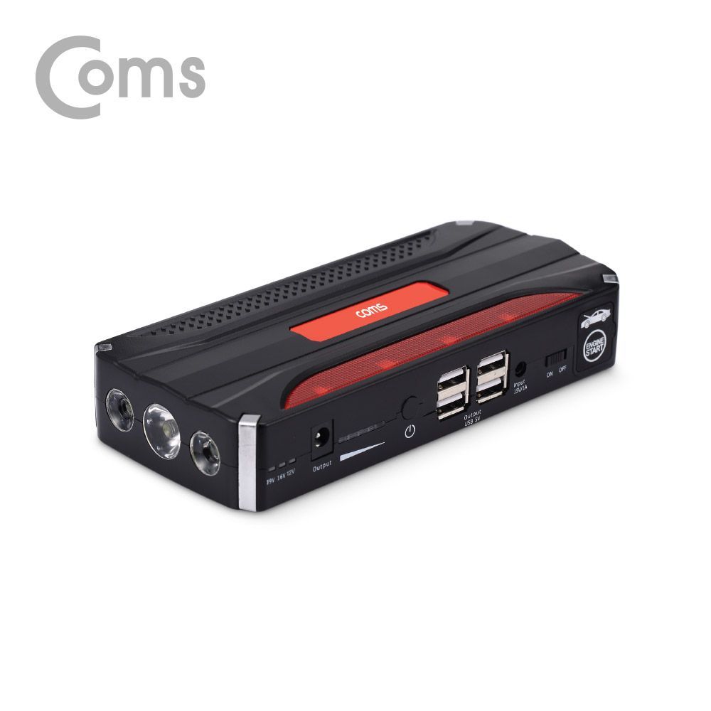 Coms 차량용 점프 스타터 12000mAh USB 4Port