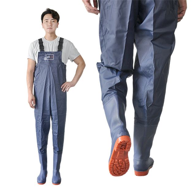 남녀공용 멜빵 장마철 다회용 작업용 가슴장화