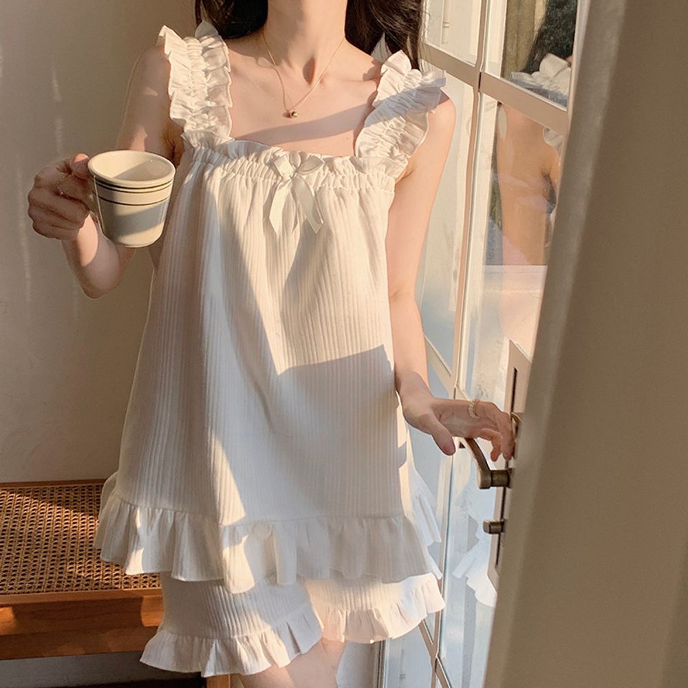 쁘띠 파자마 웨어 여자잠옷 홈드레스 이지 여름