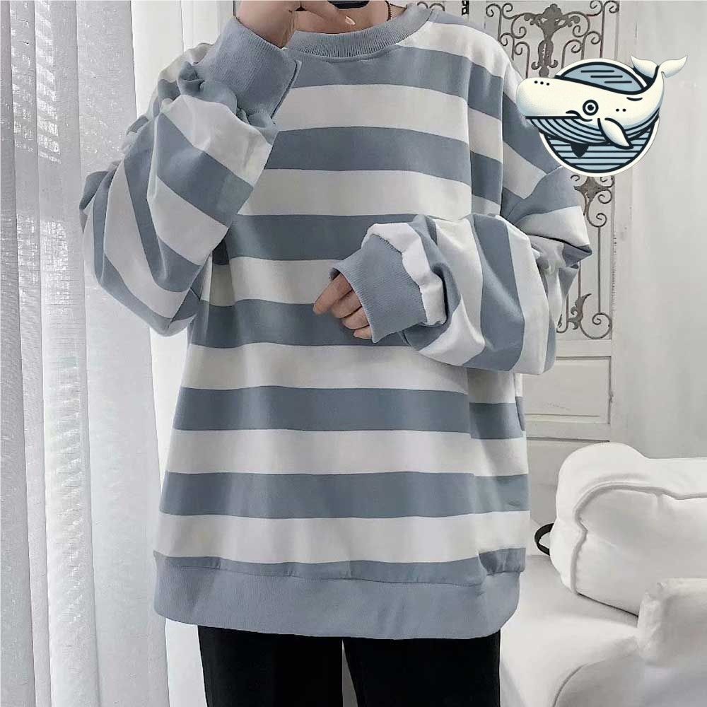 남자 루즈핏 스트라이프 긴팔티셔츠 봄가을