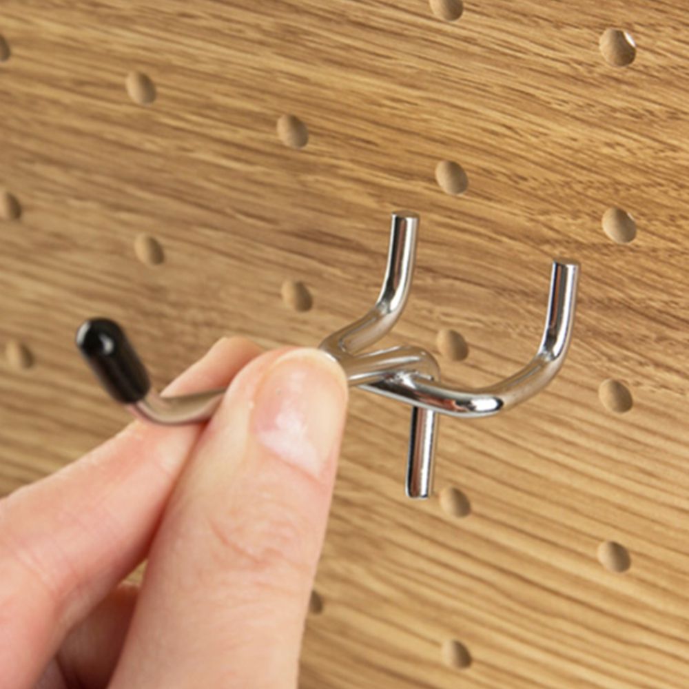 타공판소품걸이 스텐 인테리어 후크 걸이 T형 검정 4P