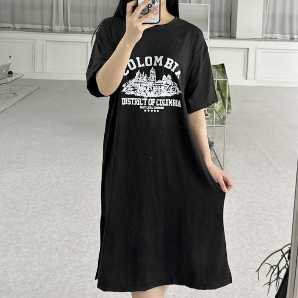 여성 여름 오버핏 반팔 원피스 1P 홈웨어 데일리룩