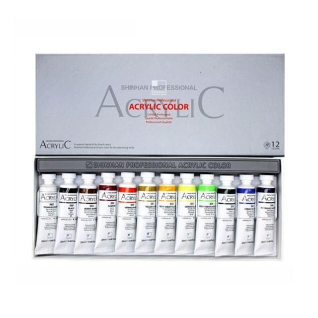 전문가용 고급 물감 아크릴물감 20ml 12색 세트
