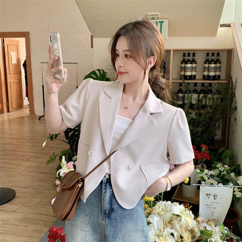 여성기본 하객룩 원버튼 여성스런 자켓 어깨뽕