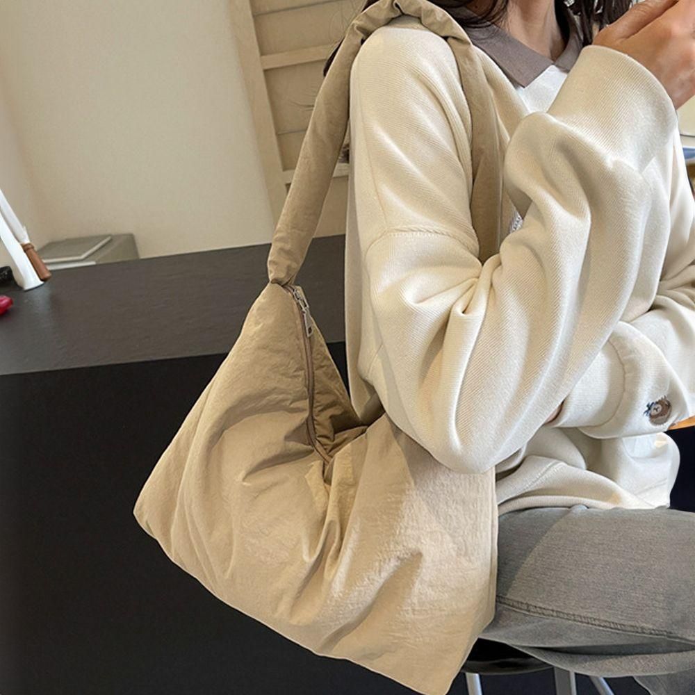 숄더 가벼운 나일론 가방 여성 백 베이지 데일리