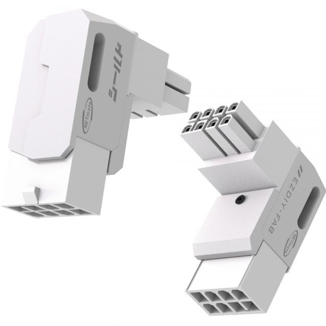 PCI-E 8핀 변환 어댑터 화이트 STD 90도 2PACK EZDIY