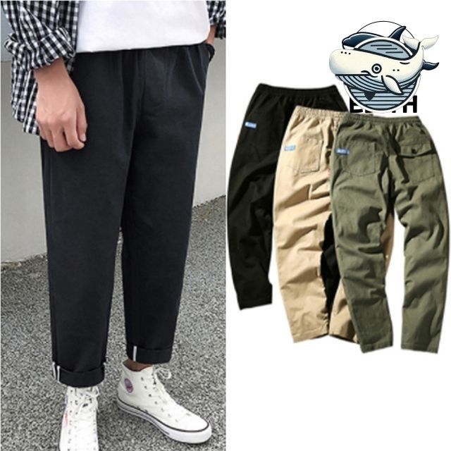 루즈핏 남성 캐주얼 크롭바지 여름 통기성 팬츠