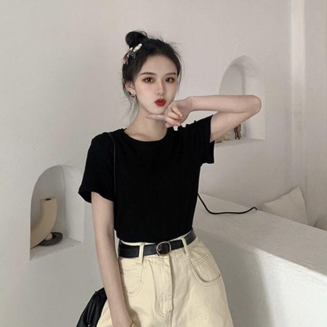 여성 무지 기본티 기본 반팔티 데이 티셔츠